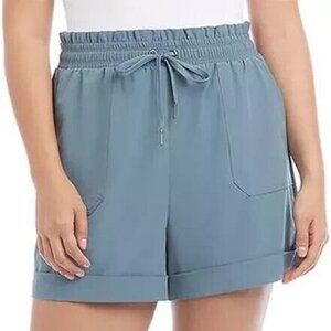 Danskin Women's Plus Size XXL Stormy Weather Paperbag Shorts NWT